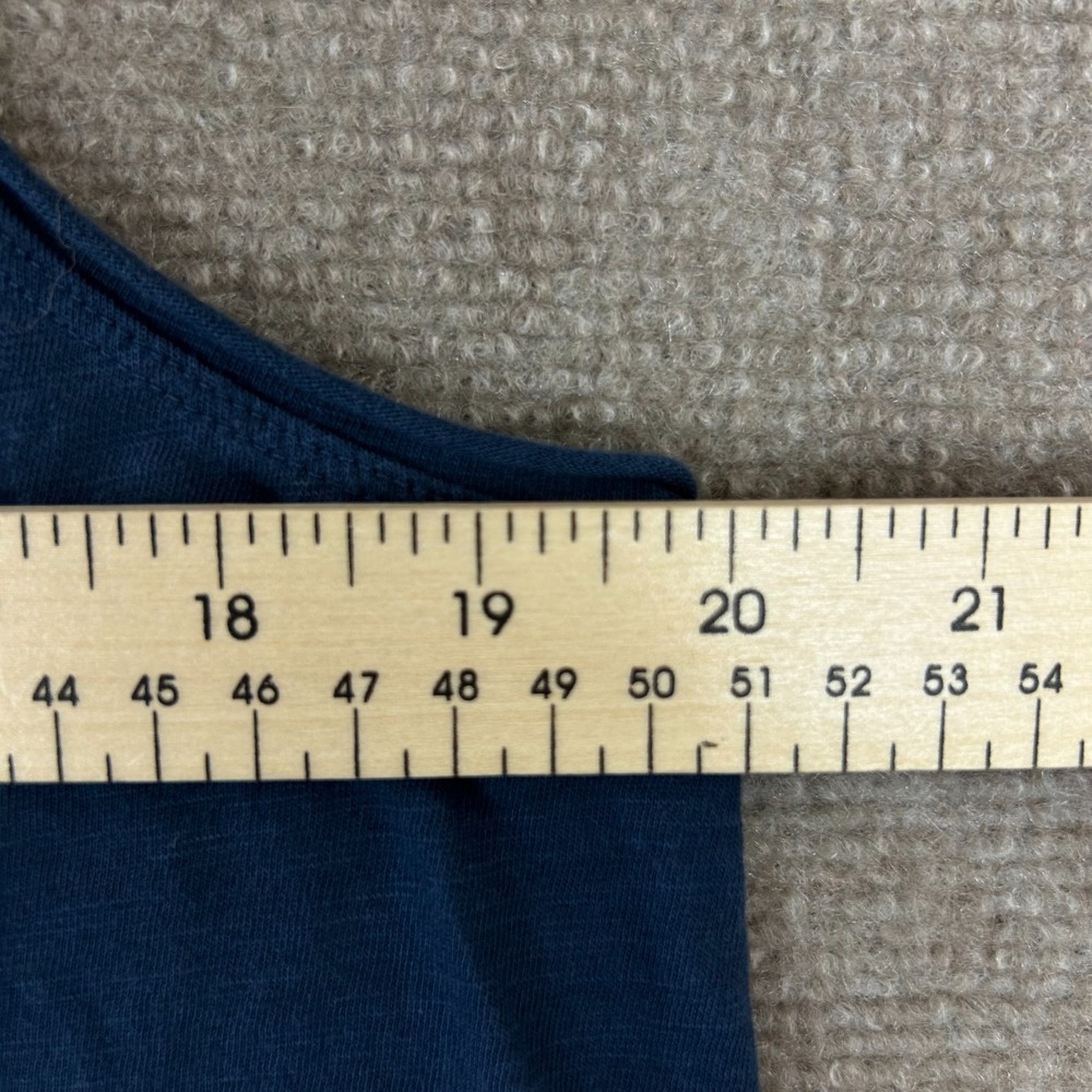 So Good For Life Tank Top Womens XL Blue Cotton Patch Pocket Curved Hem V Neck - Picture 6 of 9